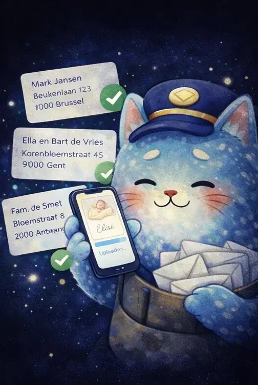 Geboortekaartje digitaal delen