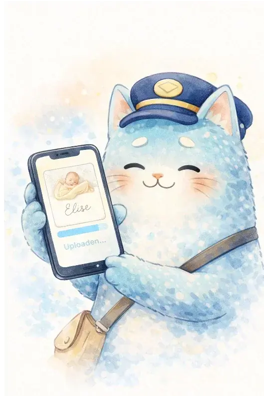 Geboortekaartje uploaden